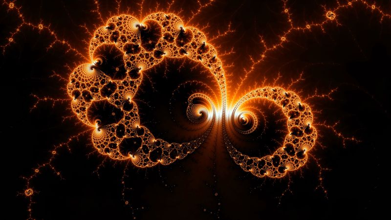 fractal, swirling, tangled, glow, abstraction, 4k