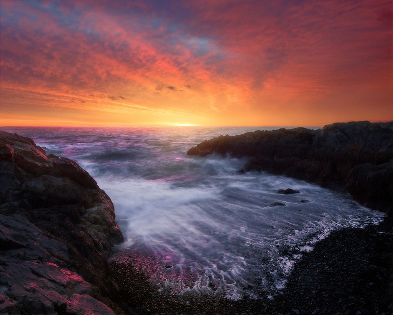 sunrise, coast, nature, hd