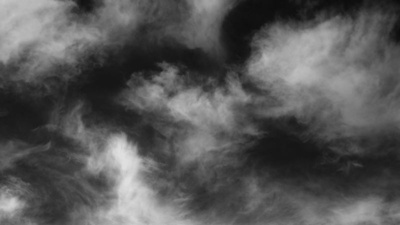 clouds, sky, bw, 4k