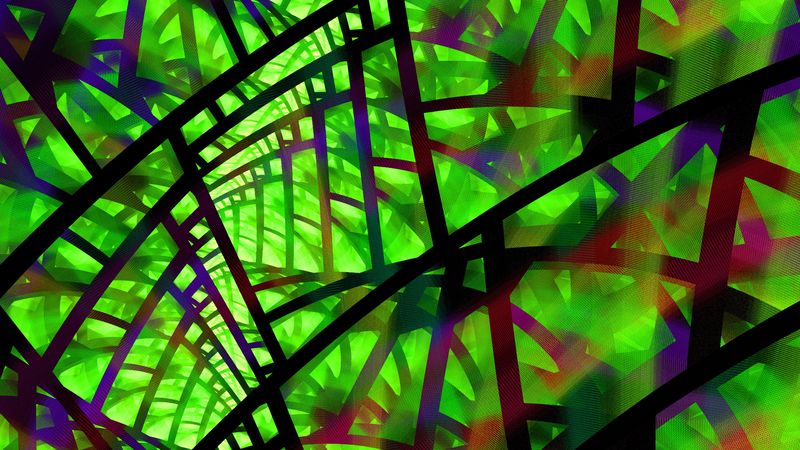 fractal, tangled, lines, net, abstraction, 4k