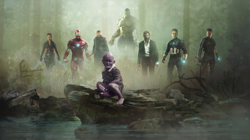 avengers, thanos, hd, 4k, superheroes, artwork