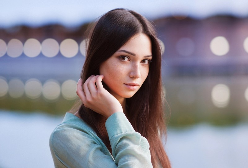 brunette, girls, model, hd, depth of field