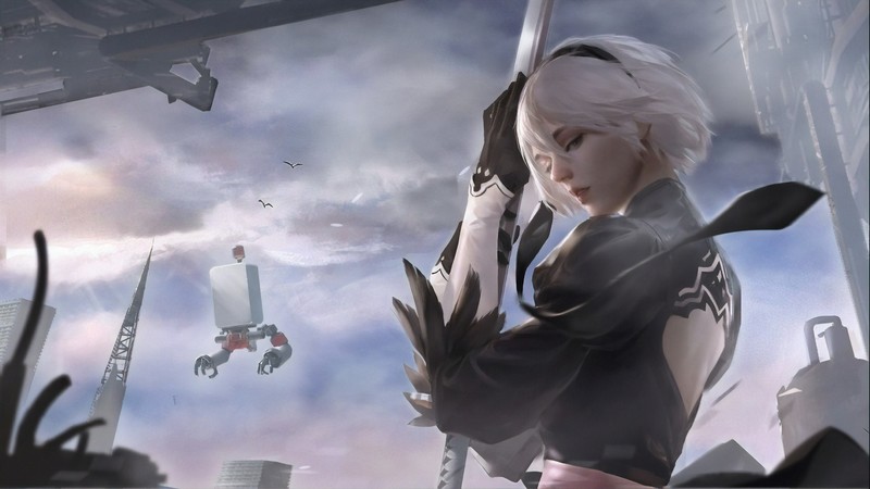 nier automata, games, hd, artist, artwork, digital art, artstation, 4k, 5k