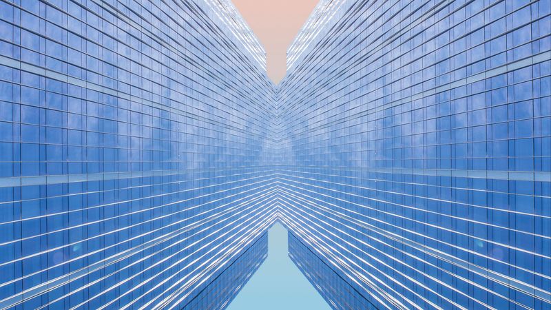building, architecture, minimalism, reflection, 4k