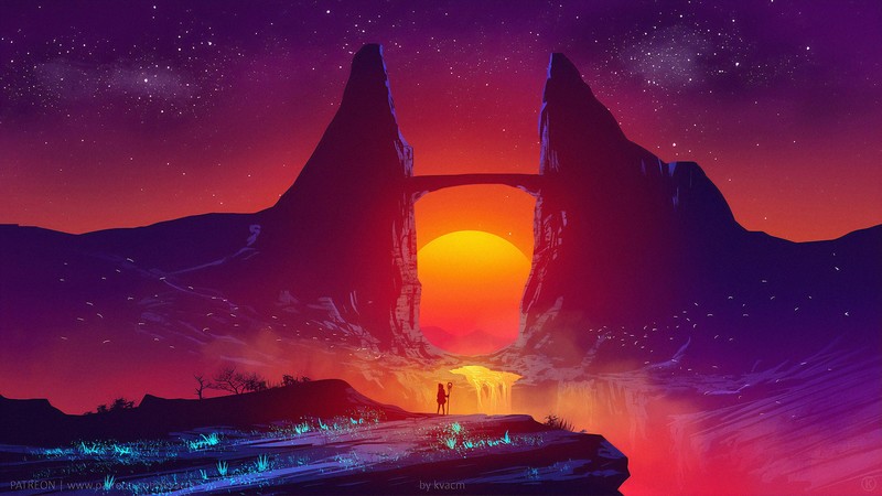 sunset, artist, artwork, digital art, hd, deviantart