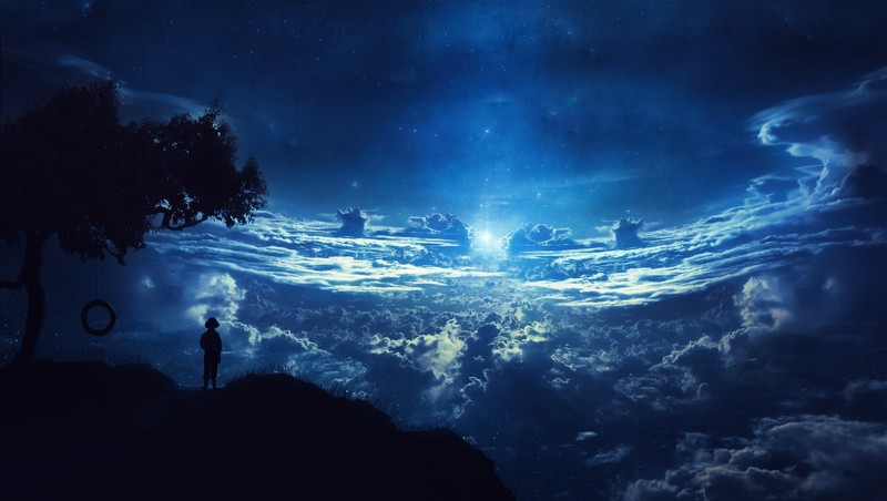 nebula, artist, artwork, children, digital art, hd, blue, sky, deviantart