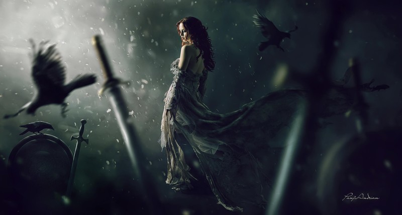 fantasy girls, raven, hd, 4k, 5k, artist, artwork, digital art, deviantart
