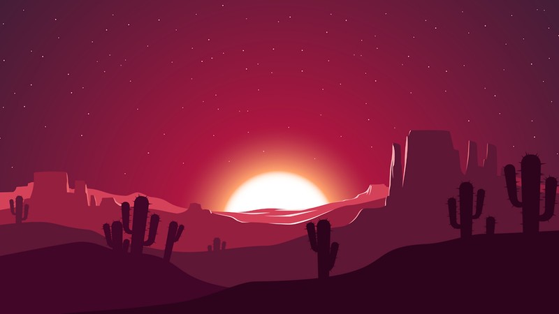 cactus, artist, artwork, digital art, hd, minimalism, minimalist