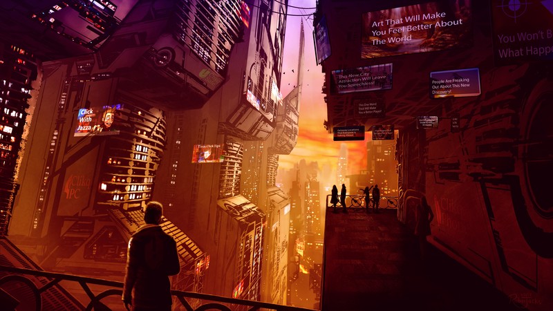 cyberpunk, artist, artwork, digital art, hd, city