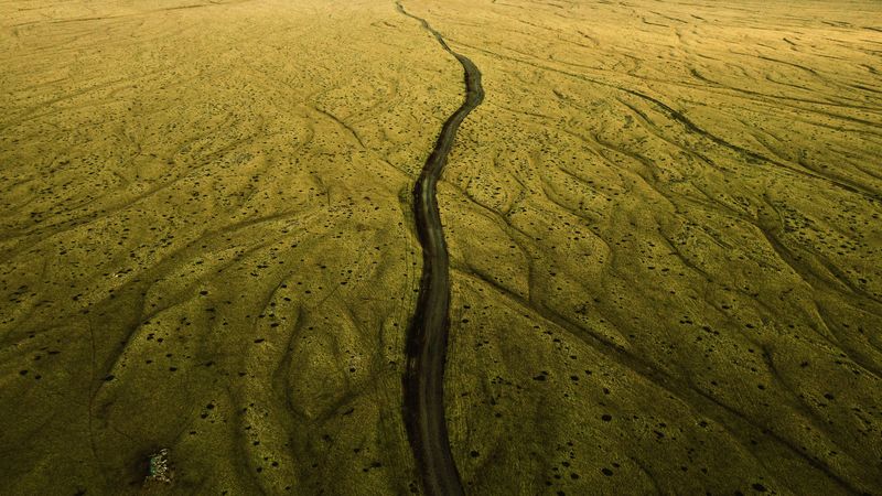 road, relief, aerial view, land, 4k