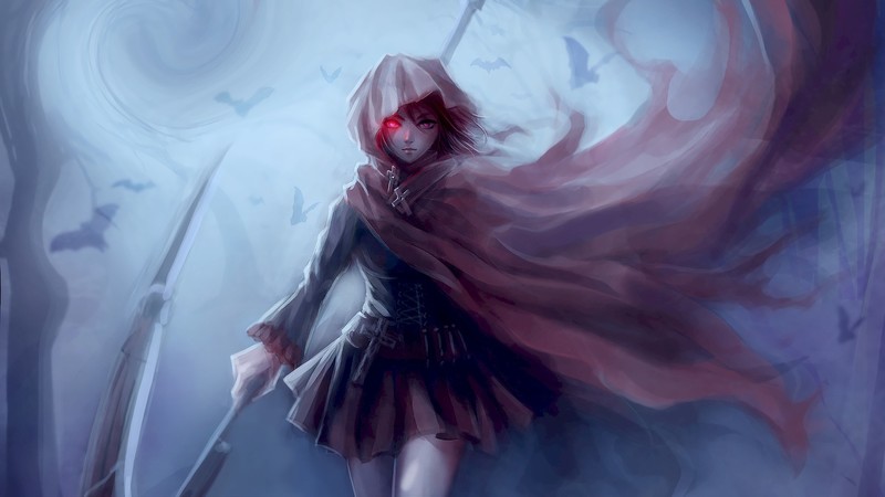ruby rose rwby, rwby, ruby rose, anime, hd, artist, digital art, artwork