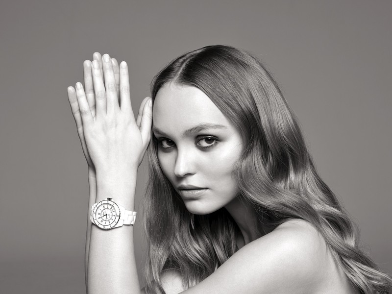 lily rose depp, celebrities, girls, hd, actress, photoshoot, monochrome, black and white