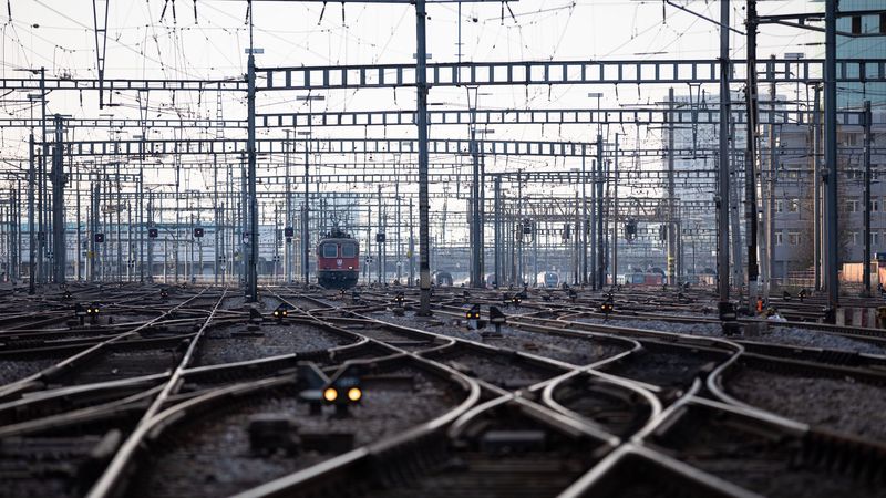 railway, train, rails, station, direction, 4k
