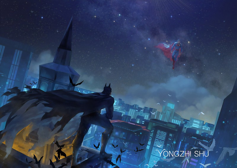 batman, superman, hd, superheroes, artwork, digital art, deviantart