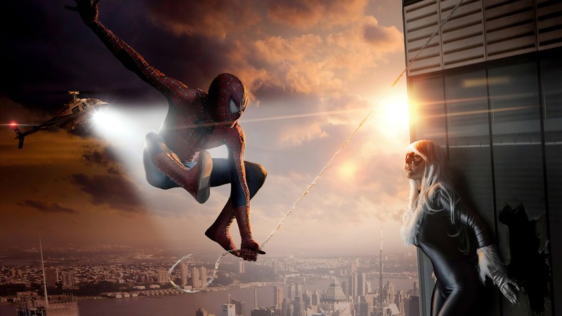 spiderman, catwoman, superheroes, cosplay, hd, 4k, behance