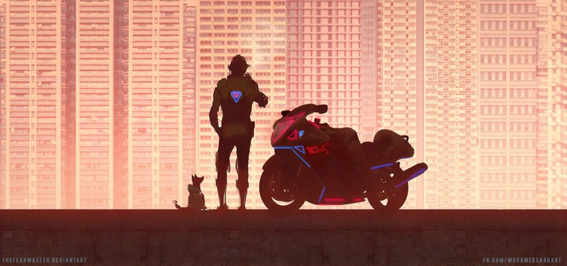 biker, artist, artwork, digital art, hd, deviantart