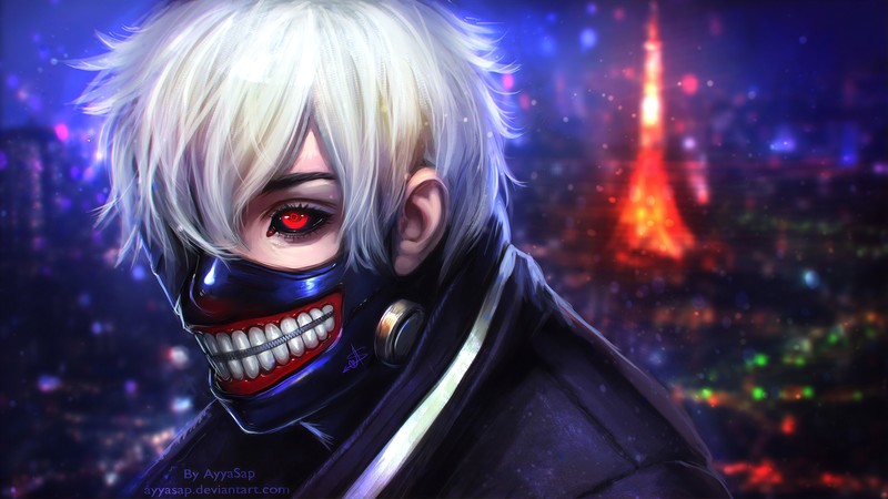 tokyo ghoul, ken kaneki, anime, artist, artwork, digital art, hd, artstation, 4k