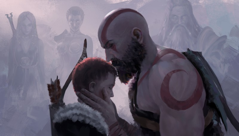 god of war 4, god of war, 2019 games, games, ps games, hd, 4k, kratos, atreus, artist, artwork, digital art, deviantart