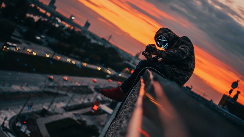 neon, mask, photography, hd, 4k