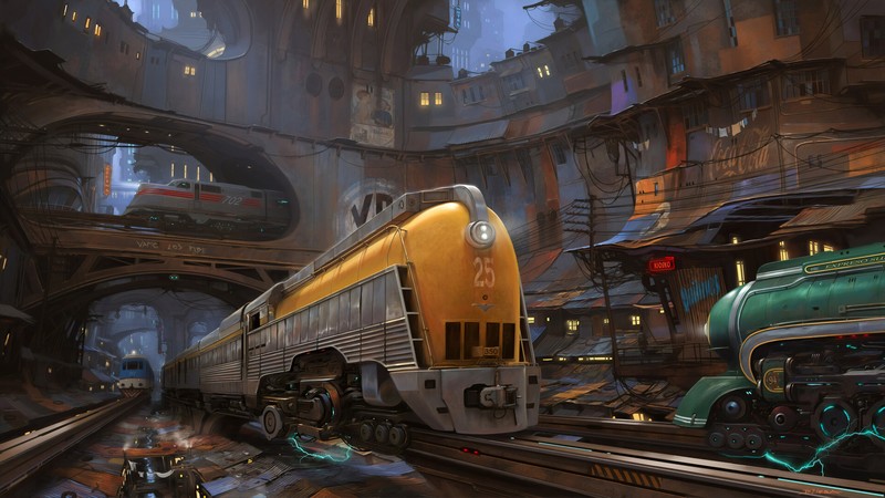 train, artist, artwork, digital art, hd, cgi, 4k