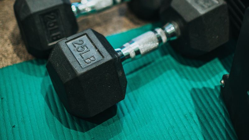 dumbbells, gym, sports, metal, metallic, 4k