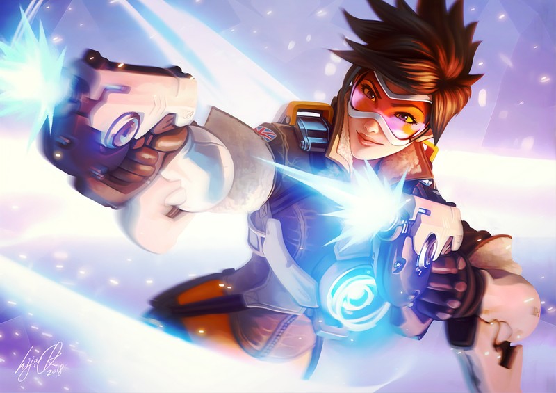 tracer overwatch, overwatch, games, artist, artwork, digital art, hd, deviantart