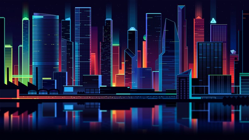 skyline, artist, artwork, digital art, hd, 4k, dribbble