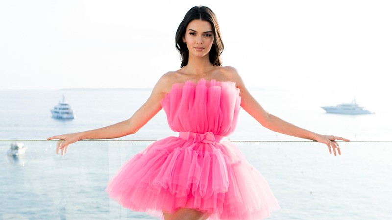 kendall jenner, celebrities, girls, model, hd, 4k, pink, dress