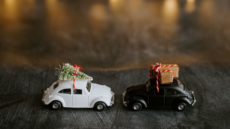 cars, toys, christmas, new year, garland, 4k