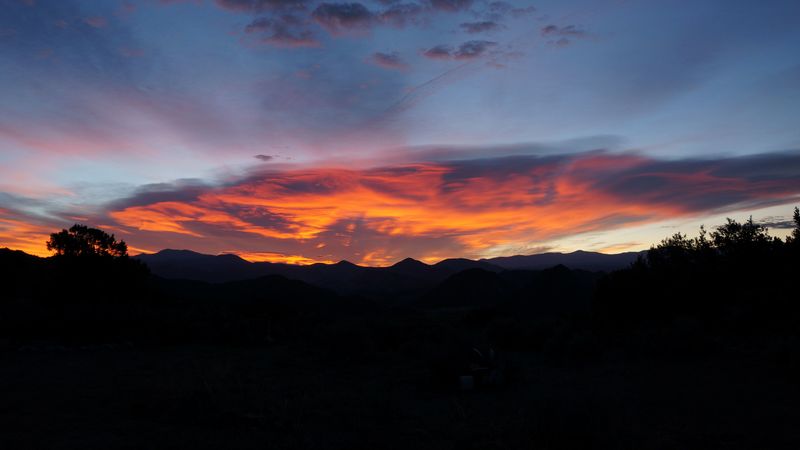 sunset, mountains, dusk, dark, landscape, 4k