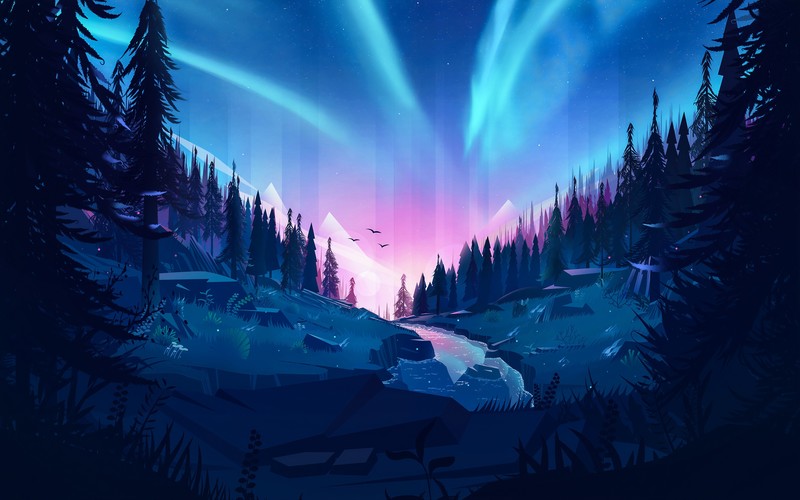 forest, illustration, artist, artwork, digital art, hd, 4k, dribbble, minimalism, minimalist