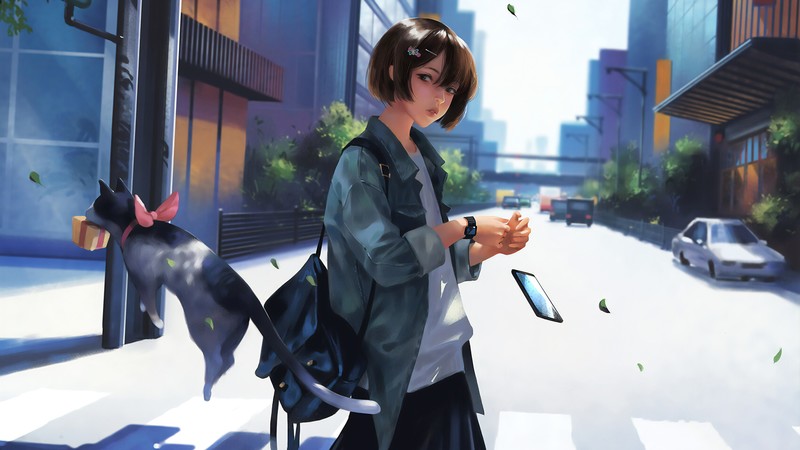 anime girl, anime, artist, artwork, digital art, hd, 4k, artstation