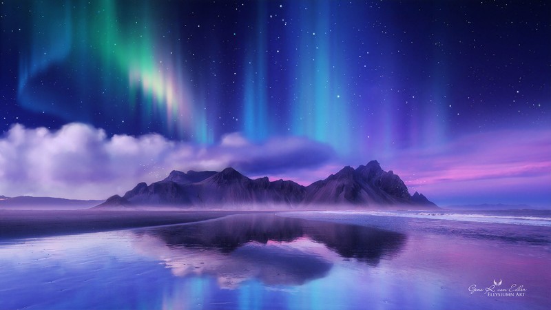 northern lights, aurora, artist, artwork, digital art, hd, 4k, deviantart