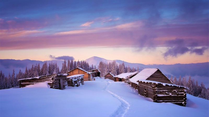hut, snow, nature, hd, 4k, photography