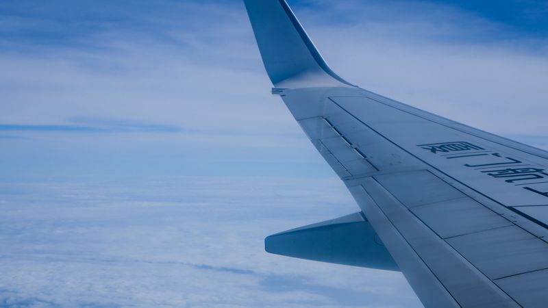 plane, wing, clouds, overview, view, 4k