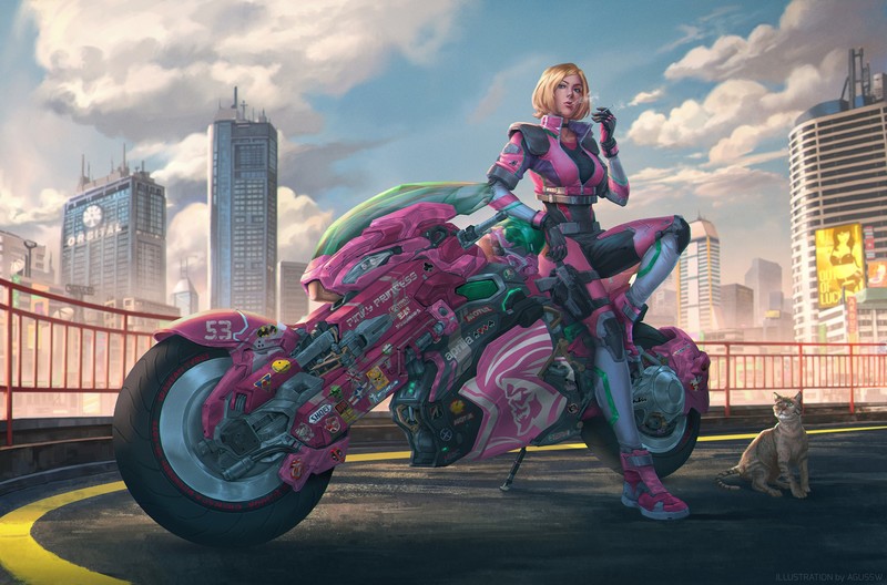anime girl, scifi, artist, artwork, digital art, hd, pink, deviantart, anime
