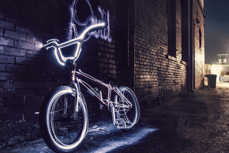 bicycle, neon, photography, hd, 4k, 5k