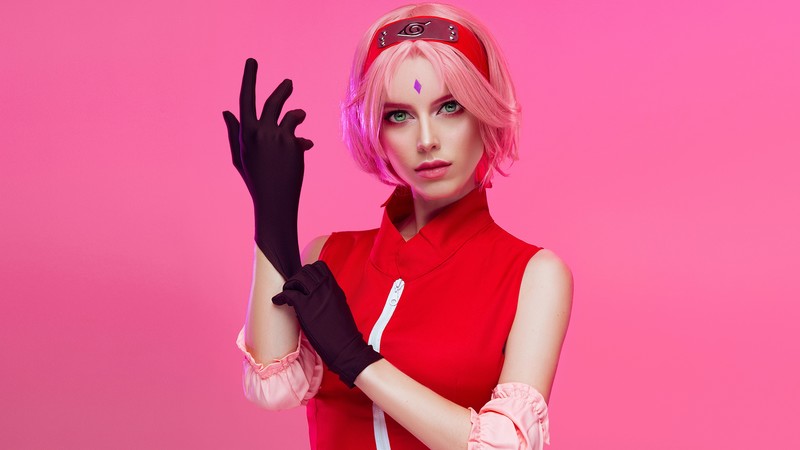 sakura haruno, naruto, anime, anime girl, cosplay, hd, 4k, behance, girls