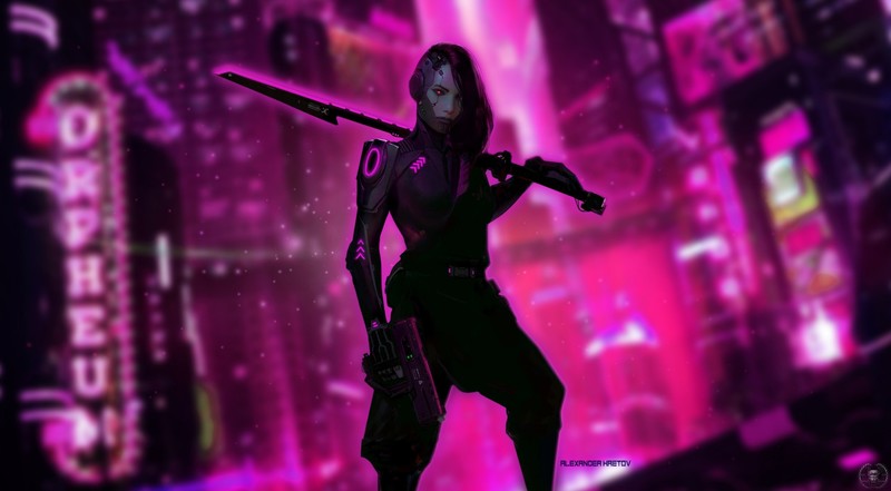 cyberpunk, artist, artwork, digital art, hd, neon