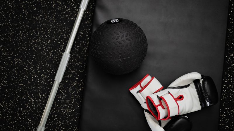 ball, barbell, sports, gym, 4k