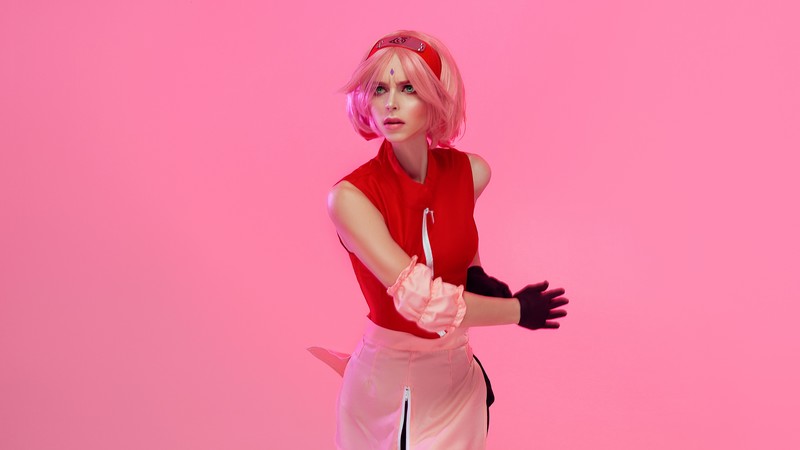 sakura haruno, naruto, anime, anime girl, cosplay, hd, 4k, behance, girls