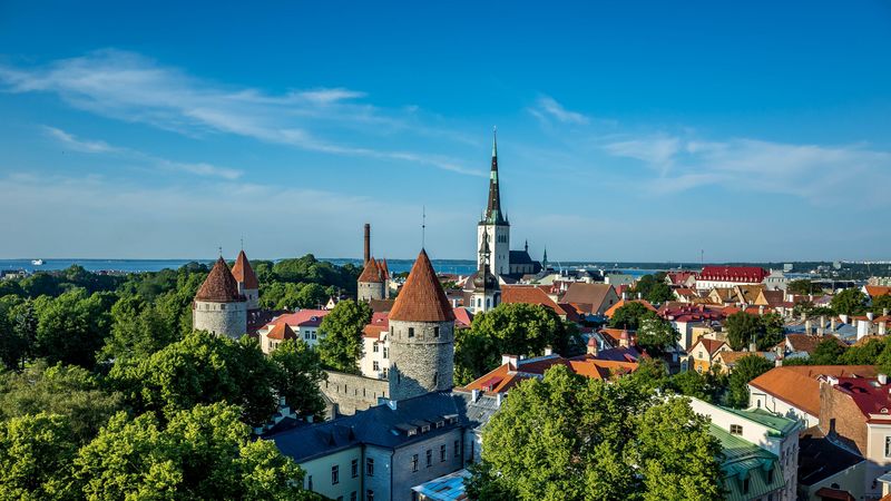 city, architecture, tower, old, tallinn, estonia, 4k