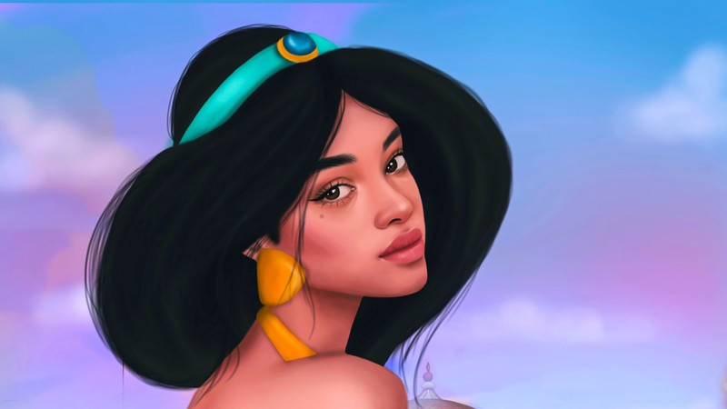 jasmine, artist, artwork, digital art, hd, 4k, aladdin