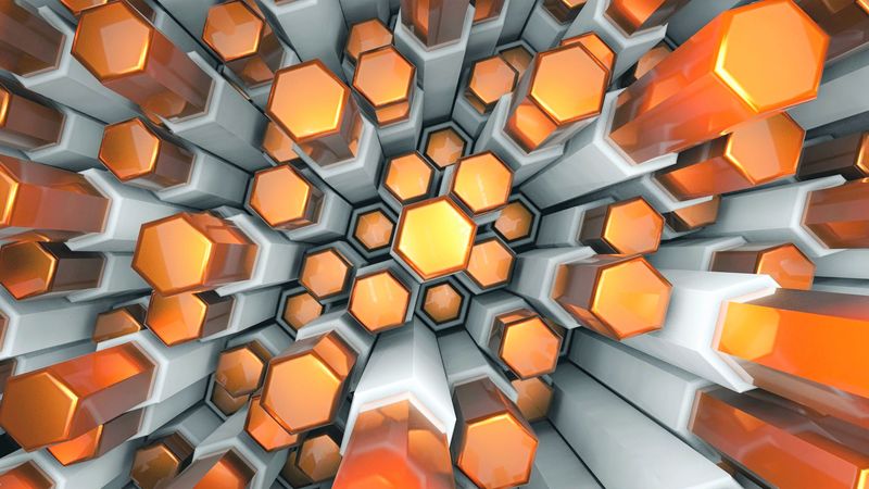 hexagons, structure, 3d, volume, 4k