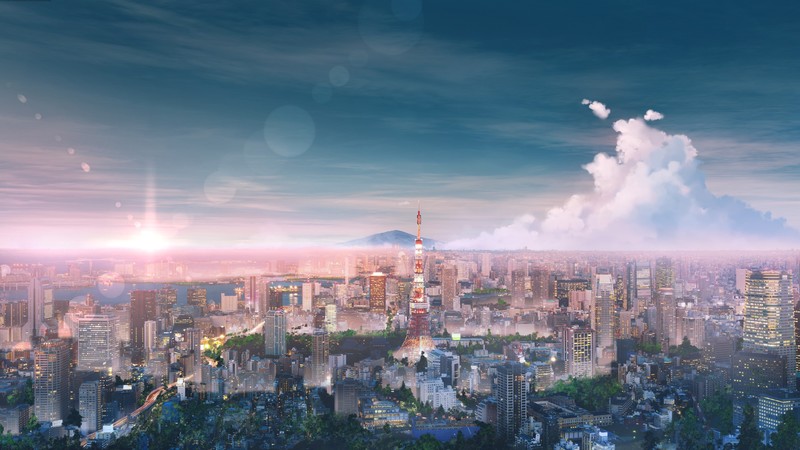 tokyo, cityscape, anime, artist, artwork, digital art, hd, 4k HD Wallpaper