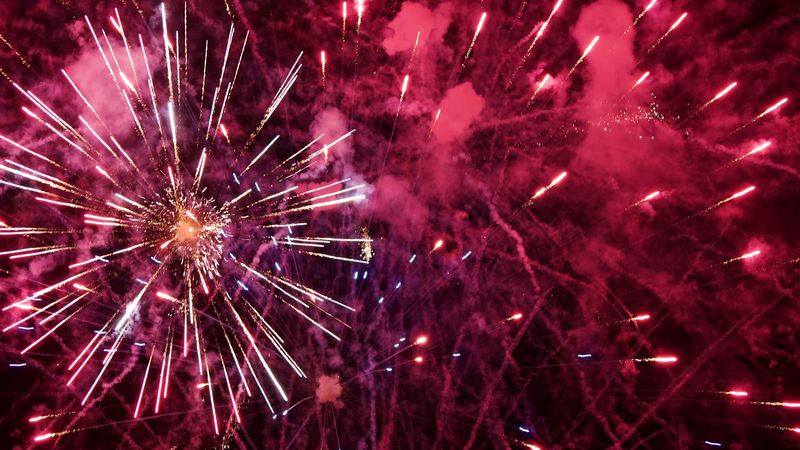 fireworks, salute, sparks, smoke, bright, 4k