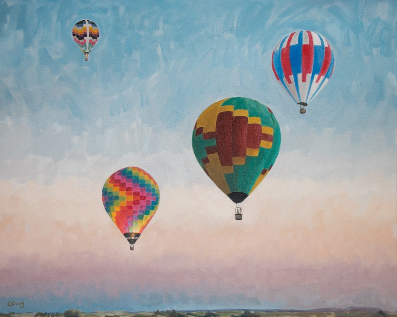 air balloon, artist, artwork, digital art, hd, 4k