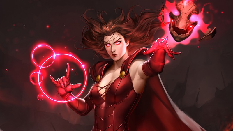 scarlet witch, hd, 4k, superheroes, behance, artwork