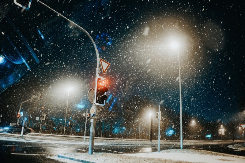 traffic lights, photography, snow, hd, 4k, 5k, road