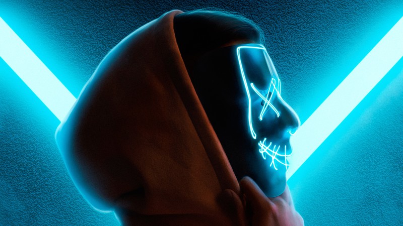 artist, hd, 4k, neon, mask